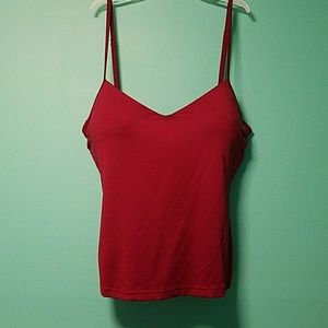 Burgundy cami with built-in bra shapewear L 36C